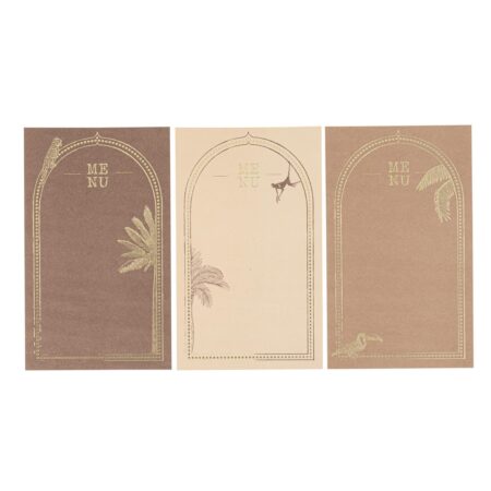 Beauty Home 9 Κάρτες χάρτινες menu με θέμα “Ανατολής” – Καφέ , κρεμ και μπεζ 17 x 10 cm