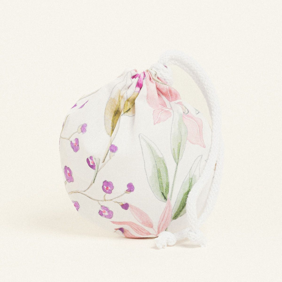 Beauty Home ΠΟΥΓΚΙ ΟΒΑΛ ΜΕ ΚΟΡΔΟΝΙ 13 x 14 cm ΠΟΠΛΙΝΑ ΑΝΘΗ ΣΕ ΛΙΛΑ ΑΠΟΧΡΩΣΕΙΣ - Image 2