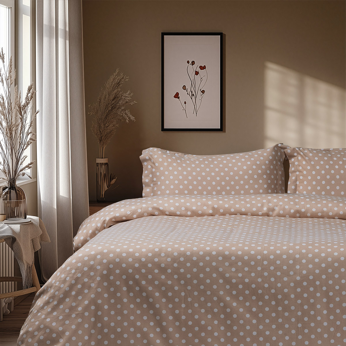 Beauty Home Σετ πάπλωμα υπέρδιπλο Art 10101 Fancy 220x240 Μπεζ
