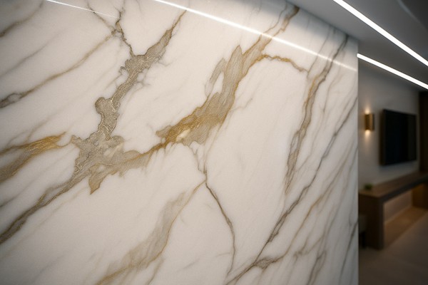 PVC MEGA PANEL 2.8/1220/2800mm CALACATTA GOLD 104 NewPlan - Image 2