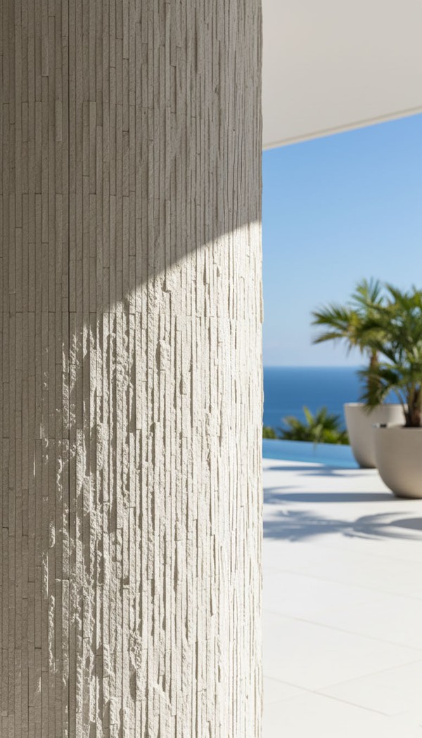 PANEL 111020 (ΚΙΒ 10ΤΜΧ) ΕΥΚΑΜΠΤΗΣ ΠΕΤΡΑΣ 600/1200mm MURETTO STONE BEIGE WHITE NewPlan - Image 2