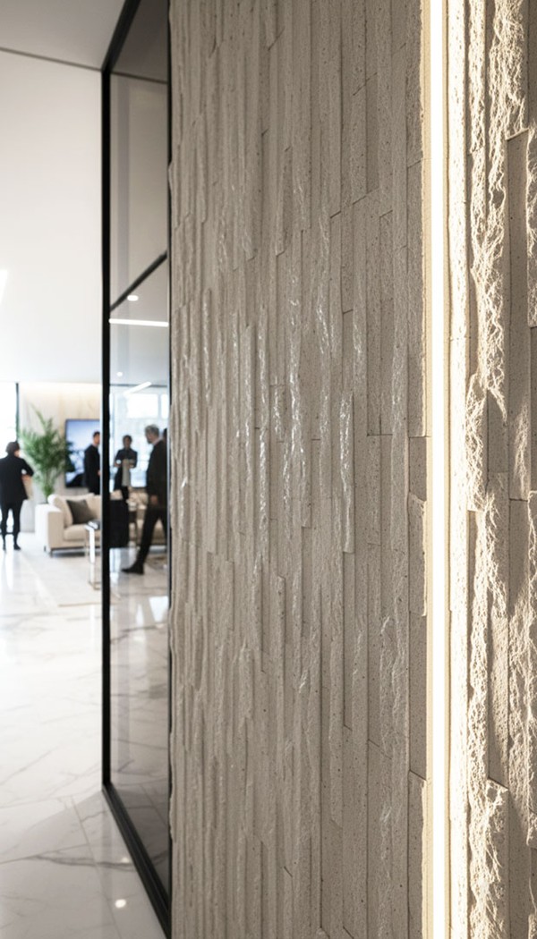 PANEL 111020 (ΚΙΒ 10ΤΜΧ) ΕΥΚΑΜΠΤΗΣ ΠΕΤΡΑΣ 600/1200mm MURETTO STONE BEIGE WHITE NewPlan - Image 4