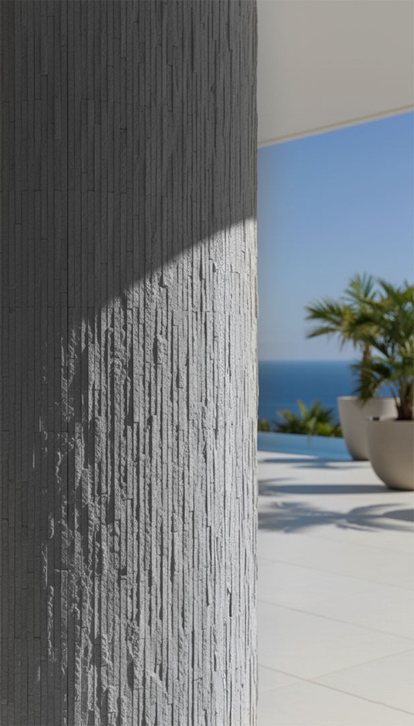 PANEL 111040 (ΚΙΒ 10ΤΜΧ) ΕΥΚΑΜΠΤΗΣ ΠΕΤΡΑΣ 600/1200mm MURETTO STONE LIGHT GREY NewPlan - Image 2
