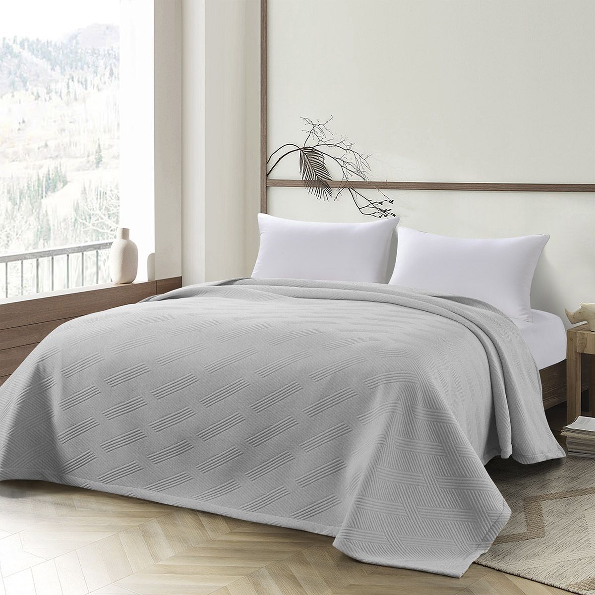Beauty Home Κουβέρτα ζακάρ υπέρδιπλη Point Art 11175 230x270 Γκρι - Image 2
