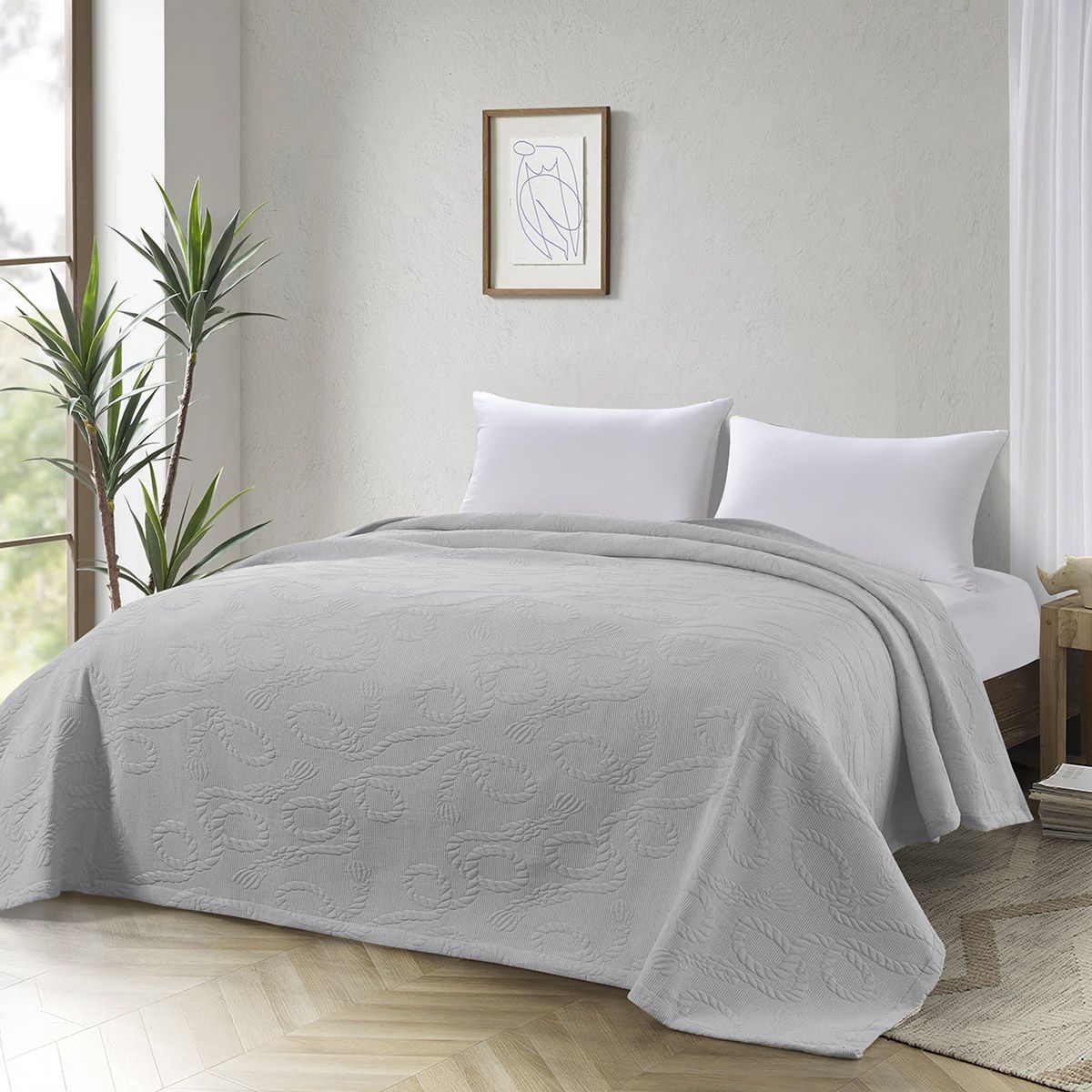 Beauty Home Κουβέρτα ζακάρ μονή Frame Art 11176 170x270 Γκρι - Image 2