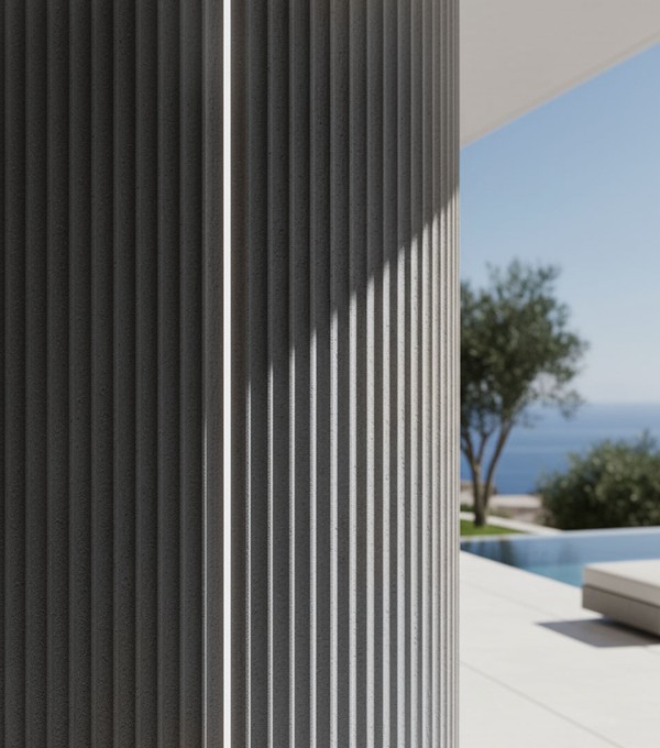 PANEL 113050 (ΚΙΒ 8ΤΜΧ) ΕΥΚΑΜΠΤΗΣ ΠΕΤΡΑΣ 600/1200mm RIPPLE BOARD MEDIUM GREY NewPlan - Image 3
