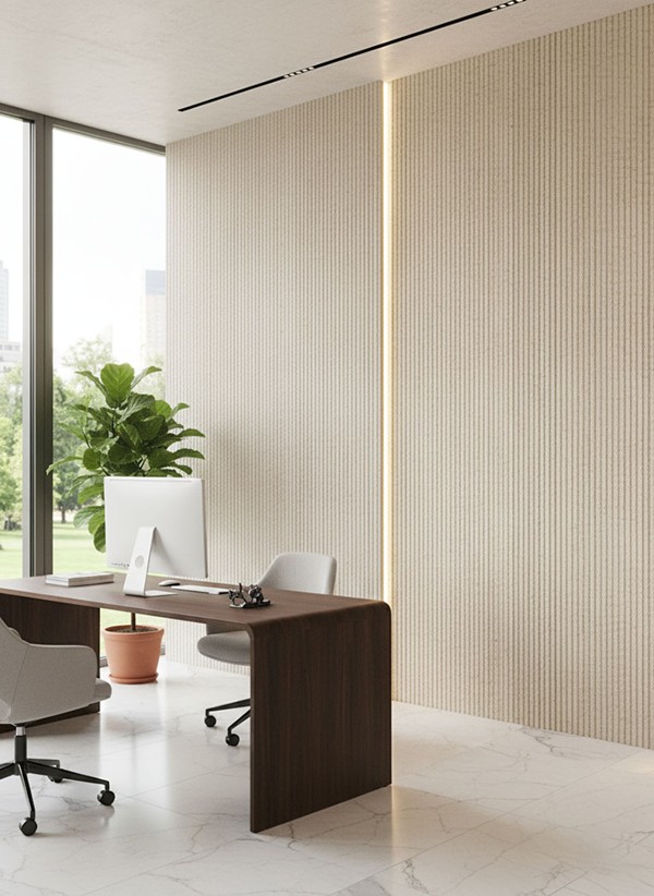PANEL 119020 (ΚΙΒ 8ΤΜΧ) ΕΥΚΑΜΠΤΗΣ ΠΕΤΡΑΣ 600/1200mm LINE STONE BOARD BEIGE WHITE NewPlan - Image 2