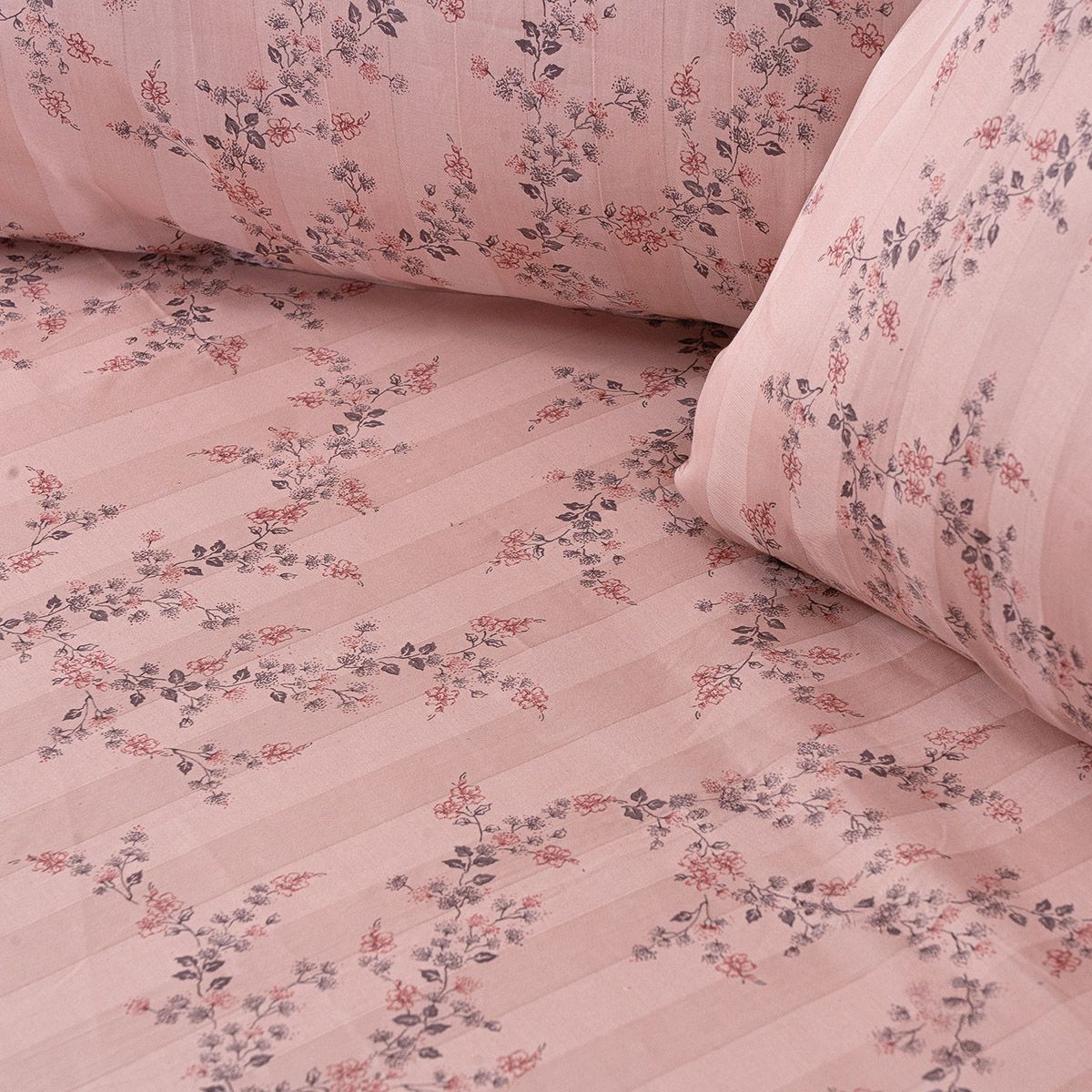 Beauty Home Σετ πάπλωμα υπέρδιπλο Art 12214 Flora 100% Βαμβακοσατέν 300tc 220x240 Σομόν - Image 2