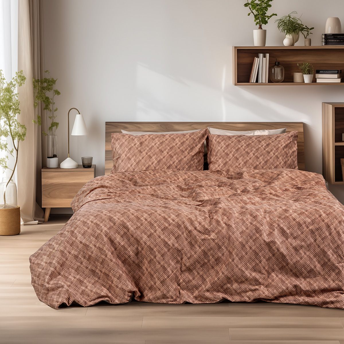 Beauty Home Σετ σεντόνια φανελένια King Size Frida Art 12336 270x260 Κεραμιδί