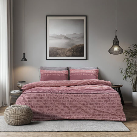 Beauty Home Σετ κουβερλί υπέρδιπλο Glory Art 12374 220x240 Σάπιο Μήλο,Ροζ