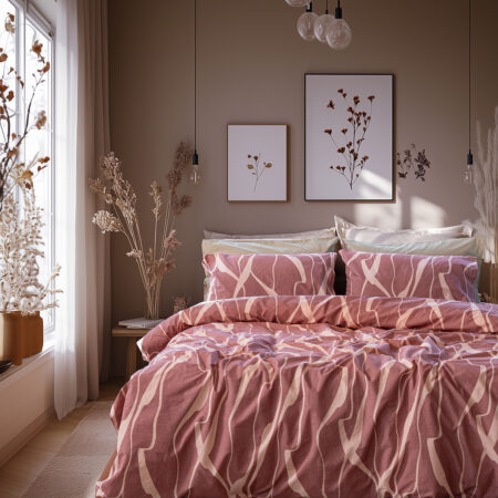 Beauty Home Σετ κουβερλί υπέρδιπλο Glory Art 12375 220x240 Σάπιο Μήλο,Ροζ