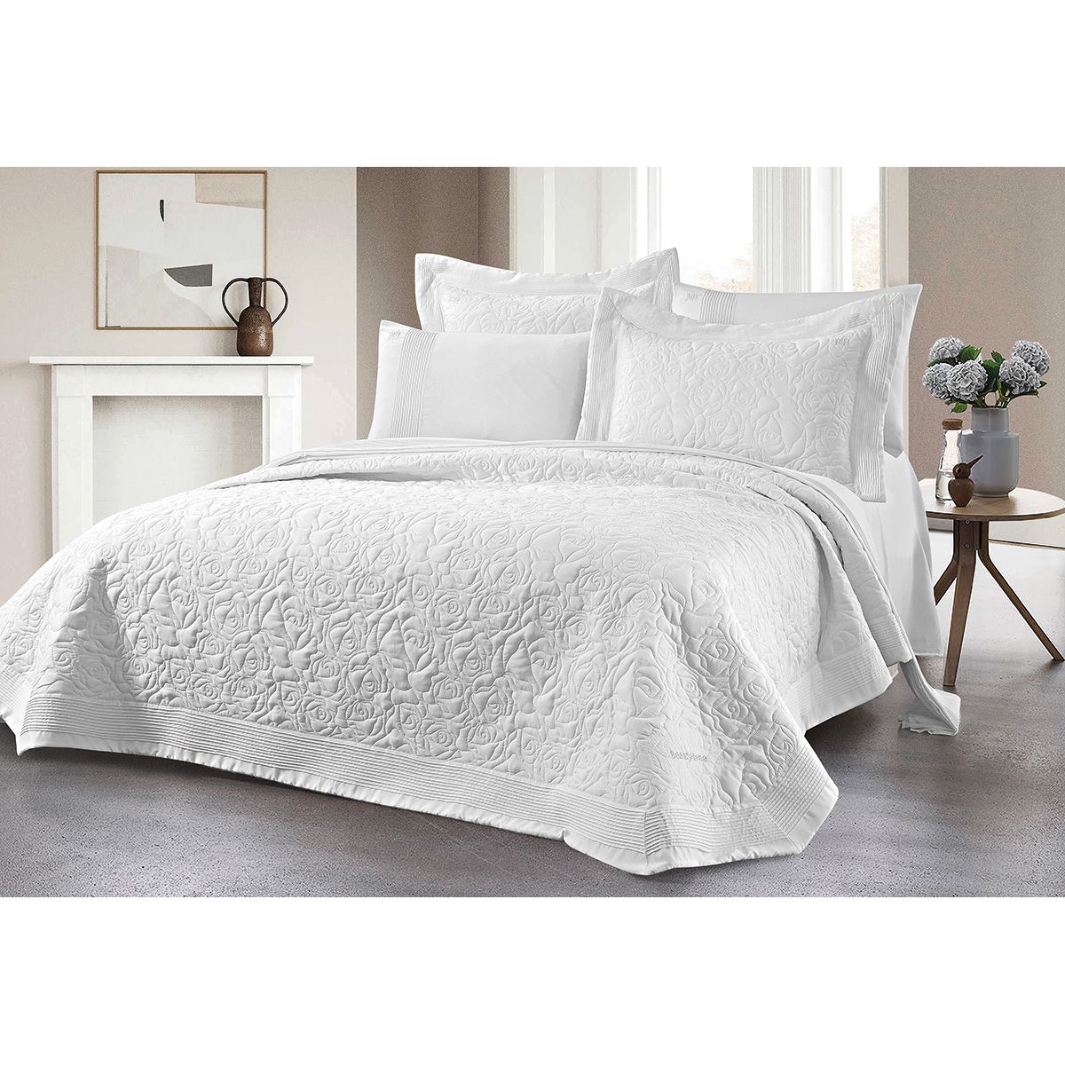 Beauty Home Σετ κουβερλί υπέρδιπλο Rose Art 12500 230x250 Λευκό - Image 2