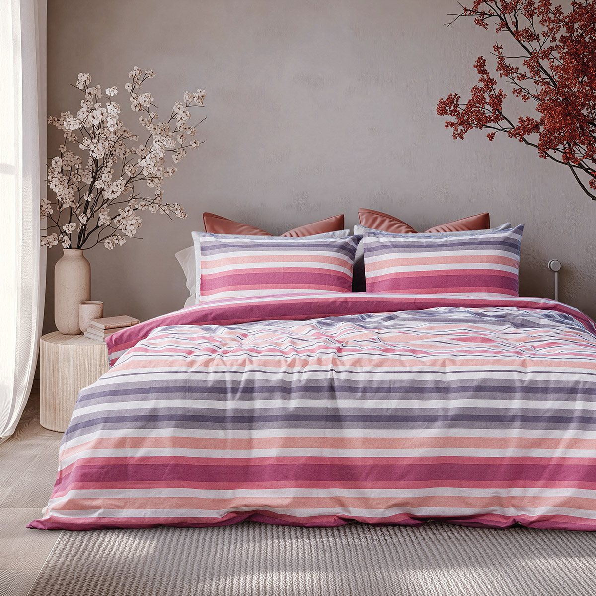 Beauty Home Σετ Πάπλωμα μονό Moments Αrt 12562 160x230 Ροζ,Γκρι