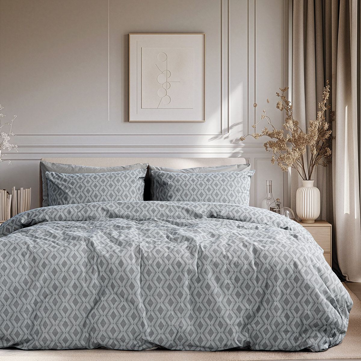 Beauty Home Σετ κουβερλί μονό Moments Αrt 12564 160x230 Ανθρακί