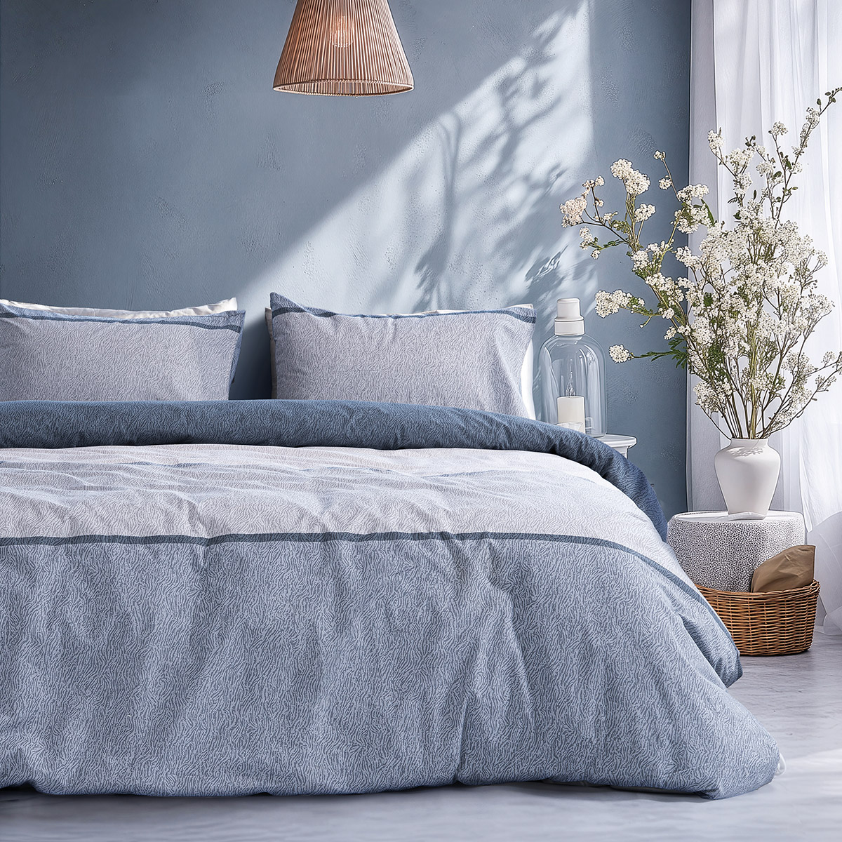 Beauty Home Σετ Πάπλωμα μονό Moments Αrt 12566 160x230 Σιέλ,Γκρι