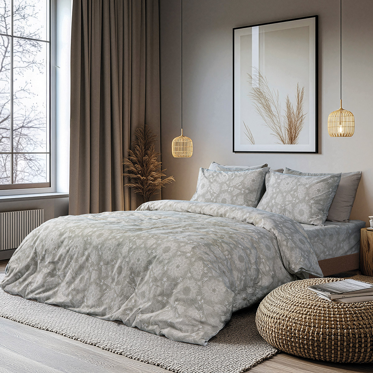 Beauty Home Σετ Πάπλωμα μονό Moments Αrt 12567 160x230 Λαδί,Γκρι
