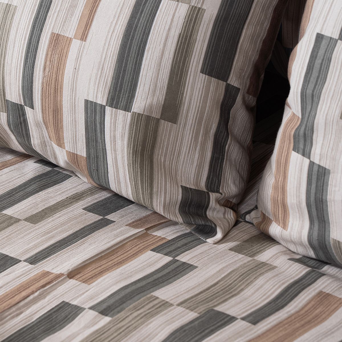 Beauty Home Σετ παπλωματοθήκη φανελένια υπέρδιπλη Pinot Art 12632 230x250 Μπεζ,Πράσινο - Image 2