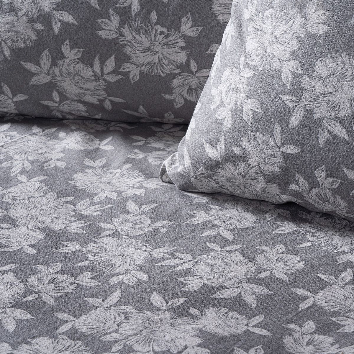 Beauty Home Σετ παπλωματοθήκη φανελένια υπέρδιπλη Merlot Art 12634 230x250 Γκρι - Image 2