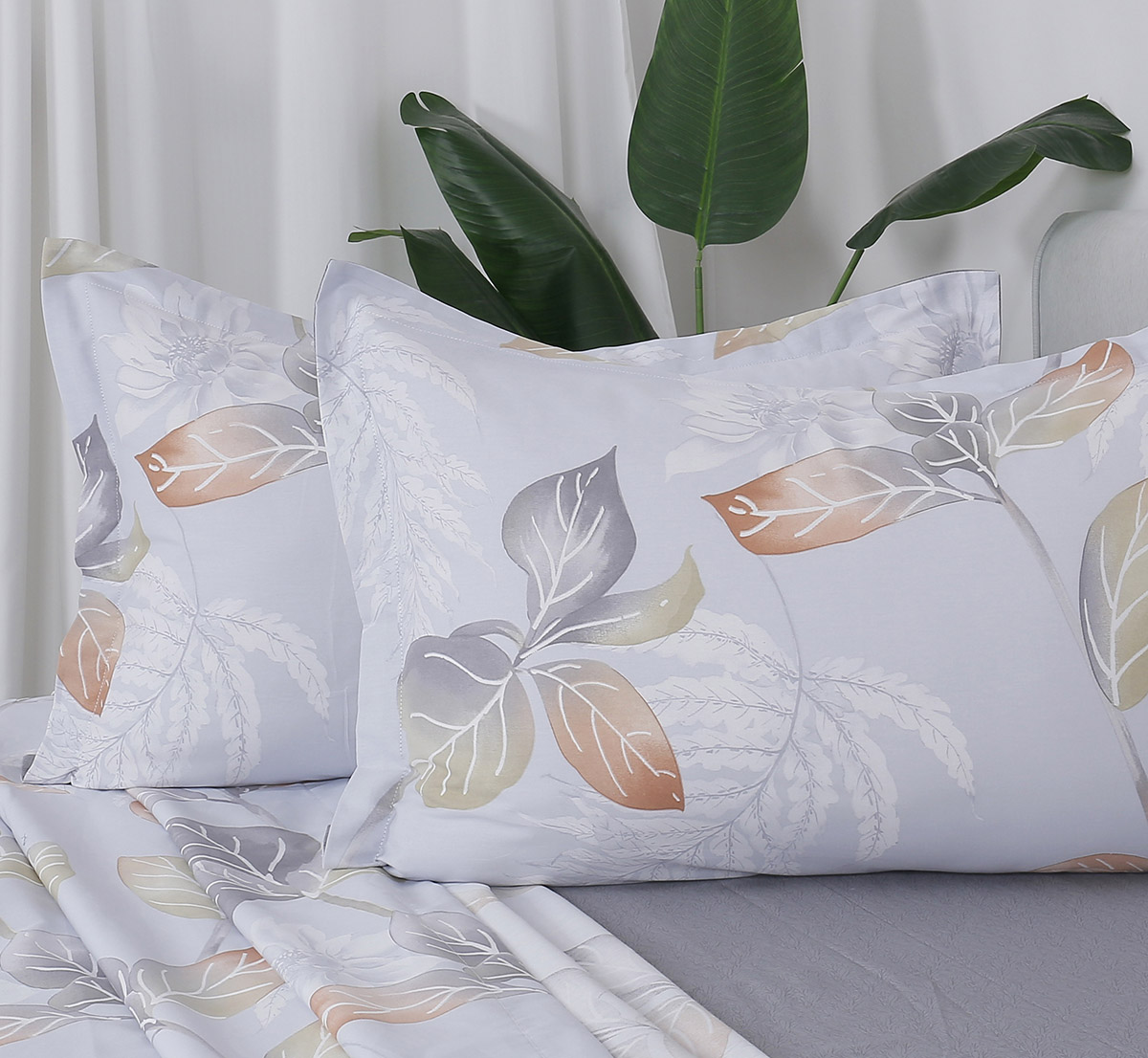 Beauty Home Σετ σεντόνια υπέρδιπλα με λάστιχο Memories Art 12691 165x200+30 Γκρι - Image 2