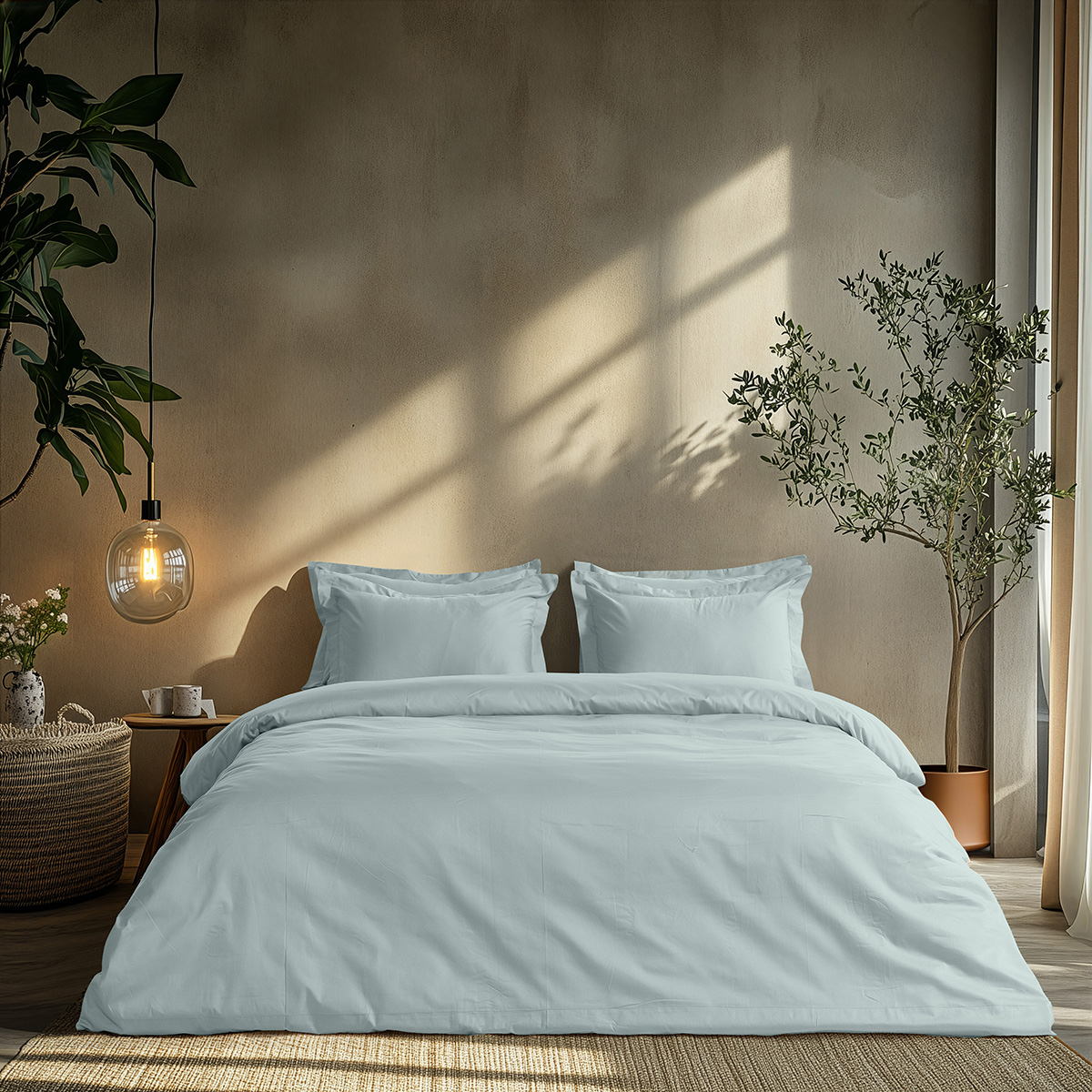 Beauty Home Σετ σεντόνια μονά με λάστιχο Art 1700 Harmony 110x200+30 Σιελ