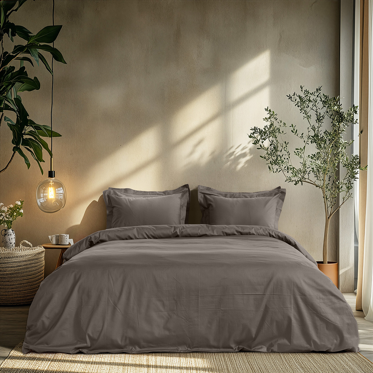 Beauty Home Σετ παπλωματοθήκη υπέρδιπλη Art 1700 Harmony 230x250 Γκρι