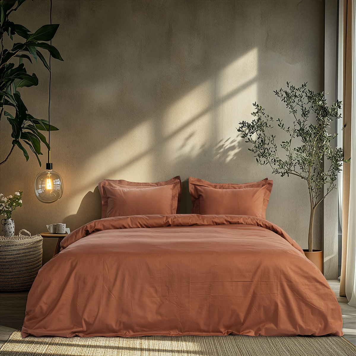 Beauty Home Σετ παπλωματοθήκη μονή Art 1700 Harmony 170x250 Μόκα