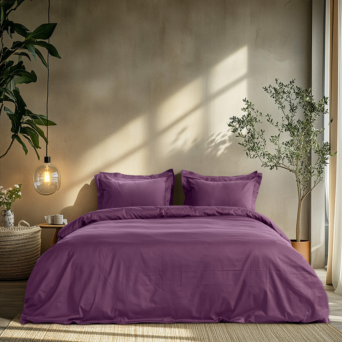 Beauty Home Σετ παπλωματοθήκη υπέρδιπλη Art 1700 Harmony 230x250 Μωβ