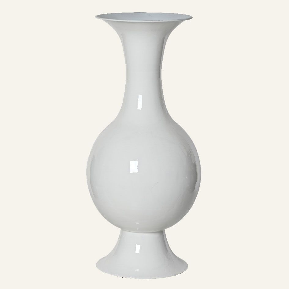 Beauty Home Μεταλλικό Βάζο Λευκό 25 x 56 cm - Image 2