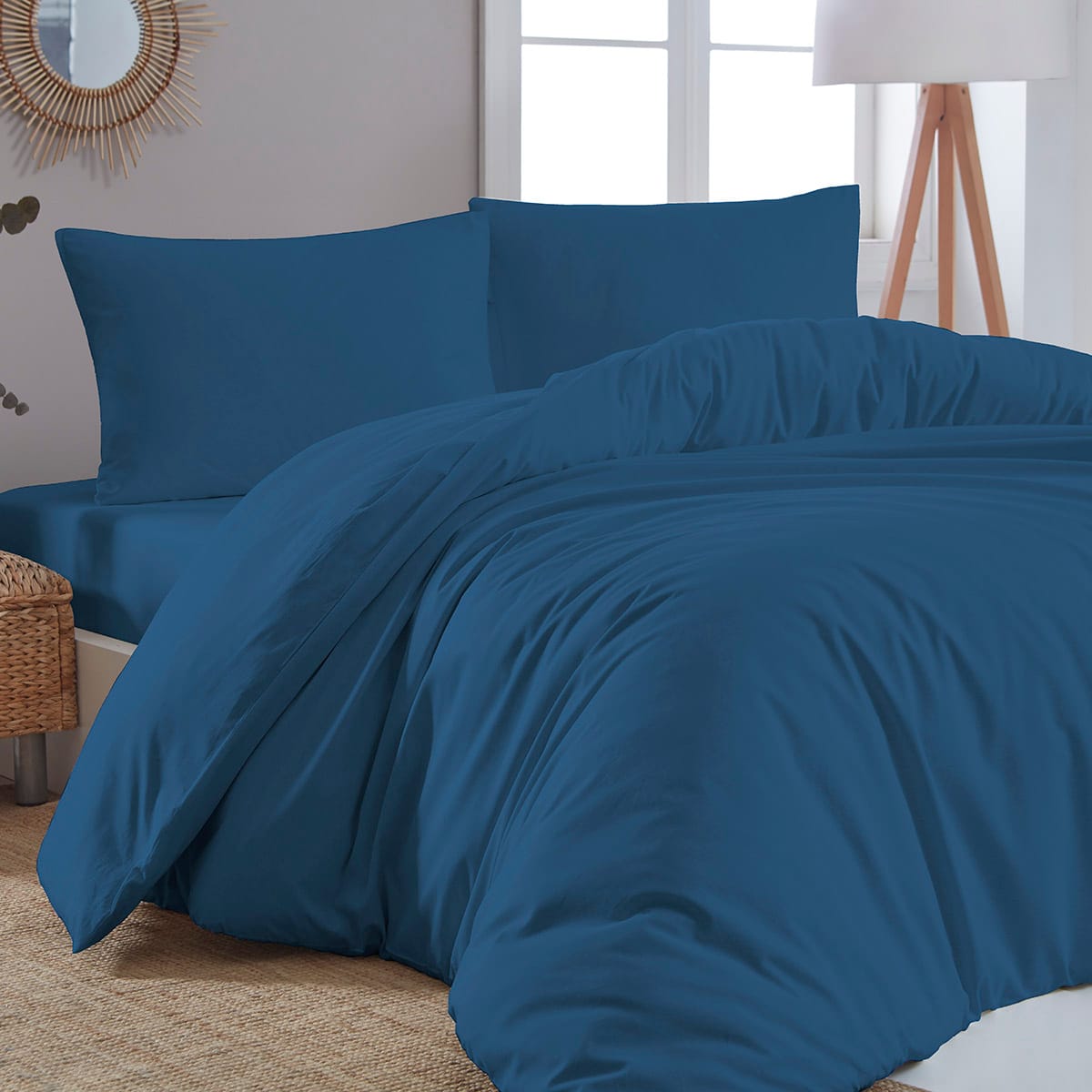 Beauty Home Παπλωματοθήκη υπέρδιπλη μονόχρωμη Art 1999 230x250 Μπλε