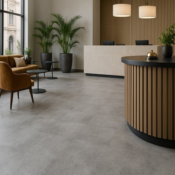 CLASSIC LVT ΒΙΝΥΛΙΚΟ ΠΛΑΚΑΚΙ 2.5mm CONCRETE GREY 400757 NewPlan - Image 2