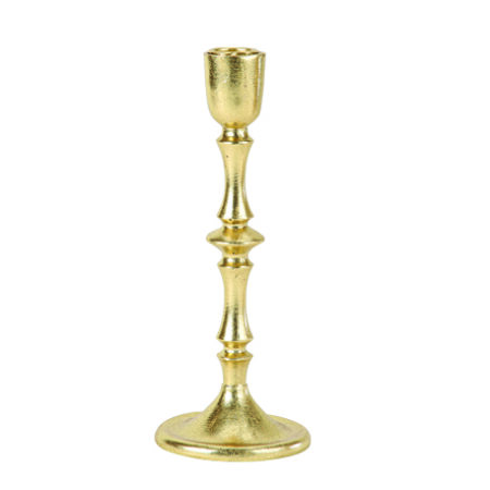 Beauty Home Κηροπήγιο μεταλλικό Gabina – Χρυσό Ø9x23cm