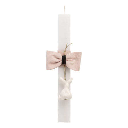 Beauty Home ΛΑΜΠΑΔΑ ΛΕΥΚΗ 33cm ΣΚΥΛΑΚΙ ΠΟΡΣΕΛΑΝΙΝΟ ΕΚΡΟΥ