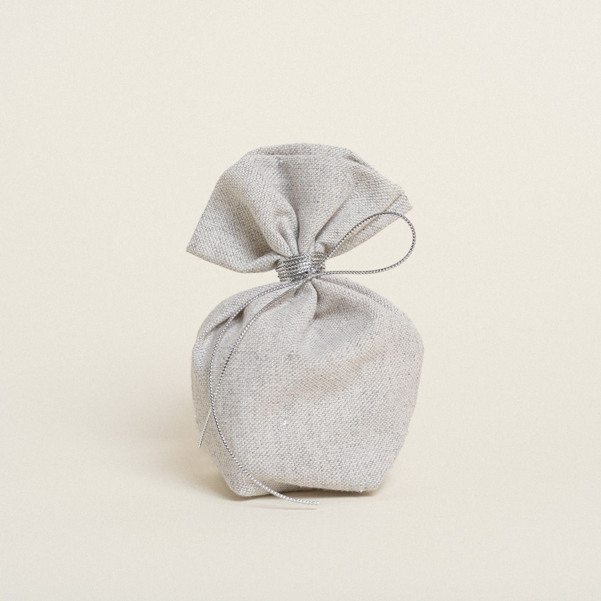 Beauty Home ΠΟΥΓΚΙ ΜΕ ΒΑΣΗ 8 x 12 cm ΓΚΡΙ ΑΣΗΜΙ LUREX
