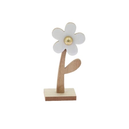 Beauty Home Ξύλινο διακοσμητικό μαργαριτα 6x15x5cm