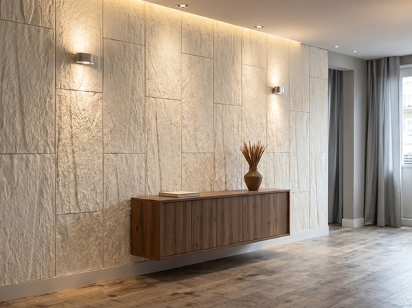 PANEL PU ΤΕΧΝΗΤΗΣ ΠΕΤΡΑΣ 301020 STONE SKIN 600/1200mm BEIGE WHITE NewPlan - Image 2