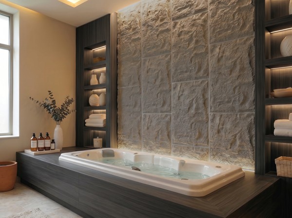 PANEL PU ΤΕΧΝΗΤΗΣ ΠΕΤΡΑΣ 305040 STONE SKIN 600/1200mm LIGHT GREY NewPlan - Image 2