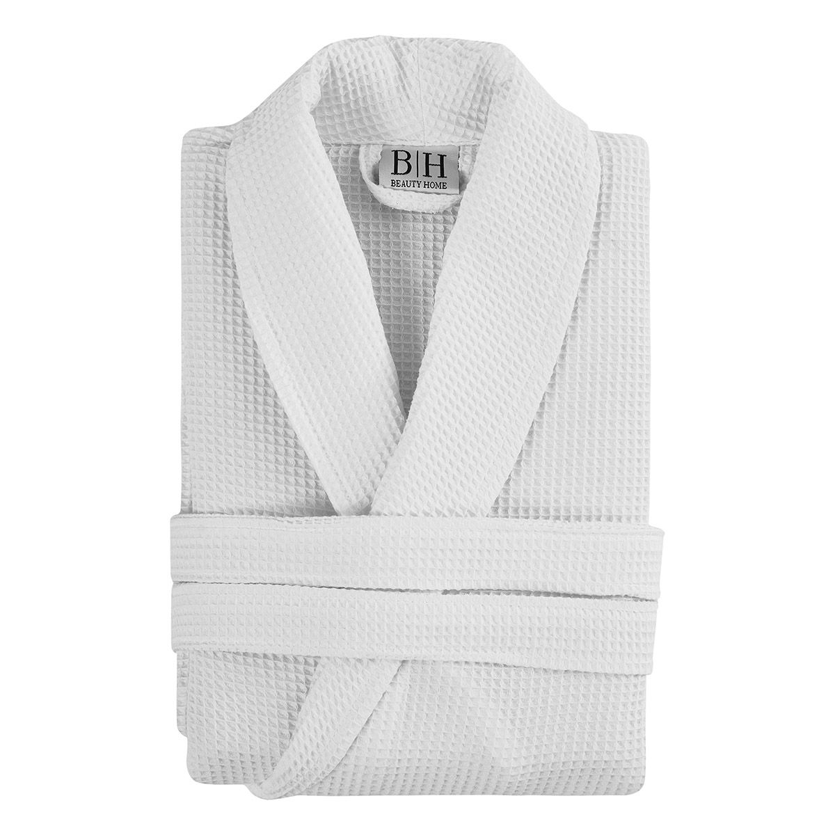 Beauty Home Μπουρνούζι Support πικέ με γιακά Art Ε3053 50%Cot-50%Pol 210gsm Large Λευκό - Image 2