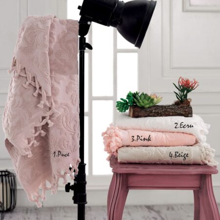 Beauty Home Πετσέτα μπάνιου ζακάρ με δετό κρόσι Art 3180 σε 4 αποχρώσεις 70x140