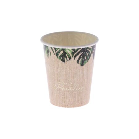 Beauty Home 8 χάρτινα ποτήρια “Love Paradise” Coco Palm 255ml