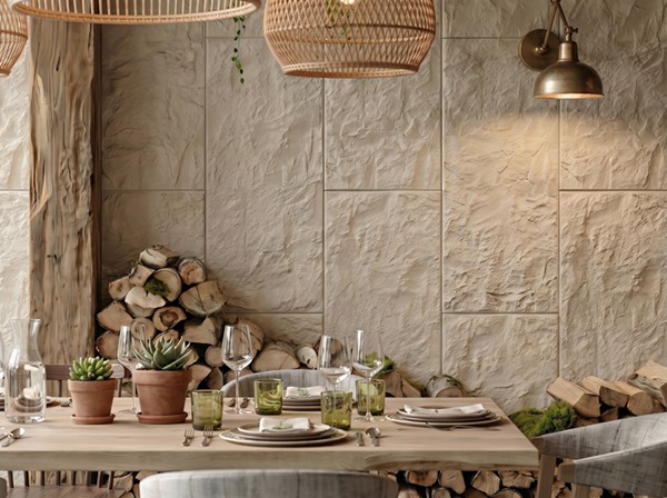 PANEL PU ΤΕΧΝΗΤΗΣ ΠΕΤΡΑΣ 334020 ROCK STONE 600/1200mm BEIGE WHITE NewPlan - Image 2