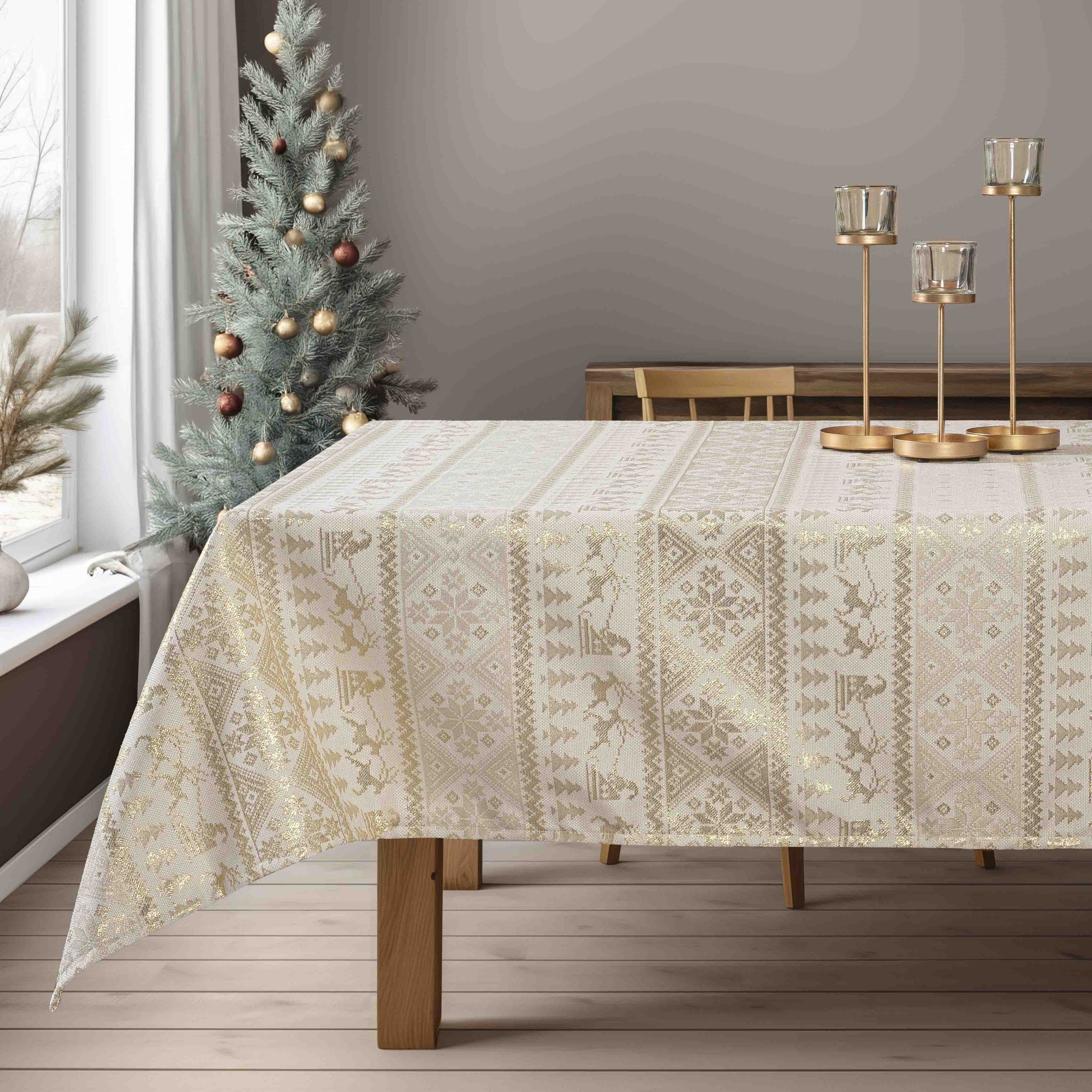Beauty Home ΤΡΑΠΕΖΟΜΑΝΤΗΛΟ ΖΑΚΑΡ ΠΑΡΑΔΟΣΙΑΚΟ ΜΕ ΧΡΥΣΑ ΧΡΙΣΤ. ΣΧΕΔΙΑ - Image 2