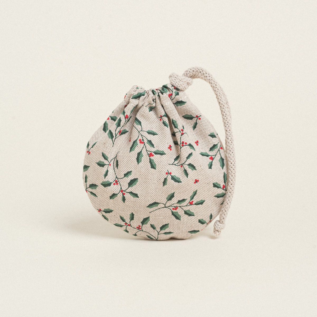 Beauty Home ΠΟΥΓΚΙ ΟΒΑΛ ΜΕ ΚΟΡΔΟΝΙ 13 x 14 cm MINI HOLLY BRANCH - Image 2