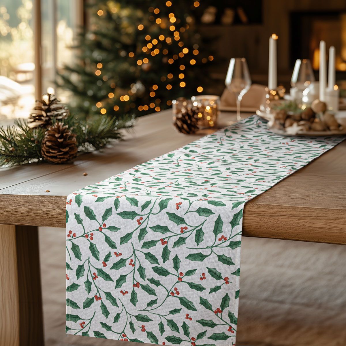 Beauty Home ΡΑΝΝΕΡ HOLLY BRANCH XMAS - Image 2