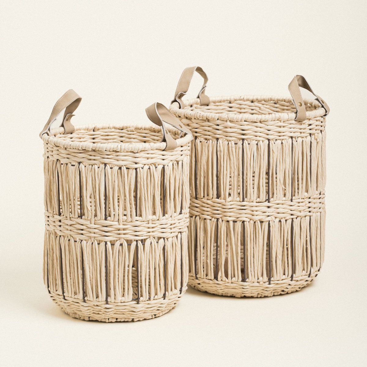 Beauty Home ΚΑΛΑΘΙΑ ΧΕΙΡΟΠΟΙΗΤΑ ΜΕ ΚΟΡΔΟΝΙ 38 ΚΑΙ 33 cm ΣΕΤ 2 ΤΜΧ - Image 2