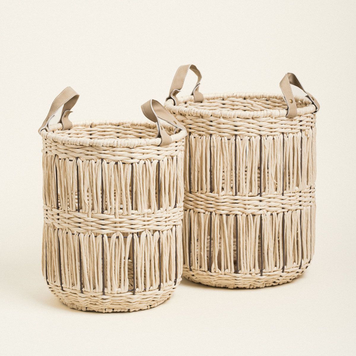 Beauty Home ΚΑΛΑΘΙΑ ΧΕΙΡΟΠΟΙΗΤΑ ΜΕ ΚΟΡΔΟΝΙ 38 ΚΑΙ 33 cm ΣΕΤ 2 ΤΜΧ