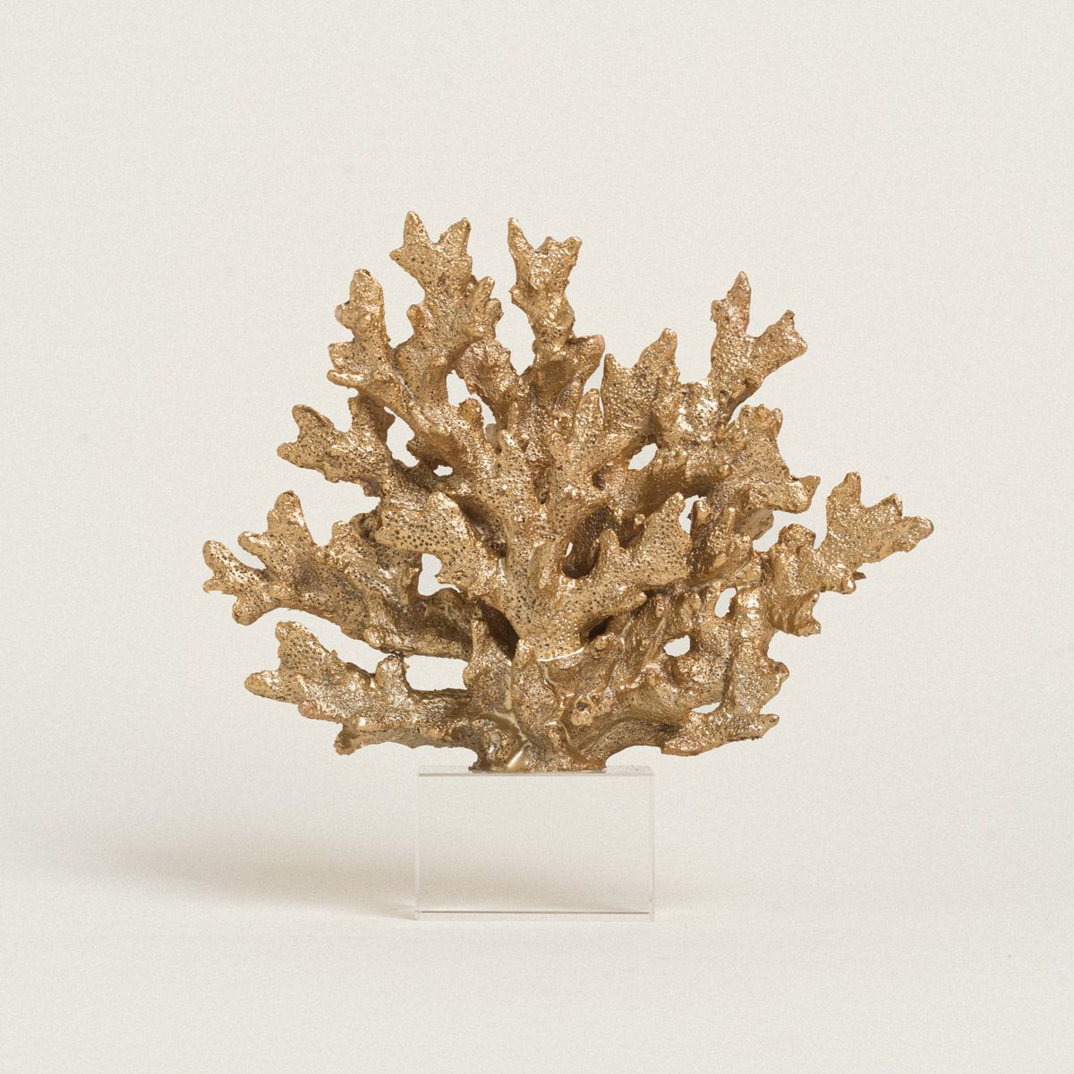 Beauty Home ΚΟΡΑΛΙ ΧΡΥΣΟ ΜΕ ΒΑΣΗ PLEXI GLASS 24 x 24 cm