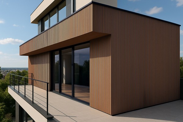 WPC PANEL 2ης ΓΕΝΙΑΣ ΜΕ 3D ΠΗΧΑΚΙΑ 25/147.5mm TEAK 5510 NewPlan - Image 4