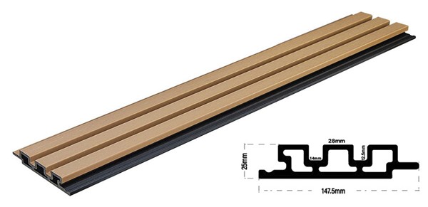 WPC PANEL 2ης ΓΕΝΙΑΣ ΜΕ 3D ΠΗΧΑΚΙΑ 25/147.5mm OAK 5580 NewPlan - Image 3