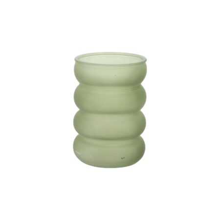 Beauty Home Βάζο γυάλινο Victor – Λαδί Ø8×11,5cm – 380ml