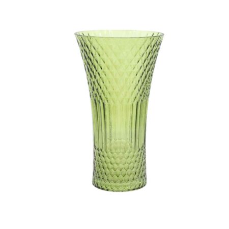 Beauty Home Βάζο γυάλινο Iris  – Λαδί Ø13x23cm – 1100m